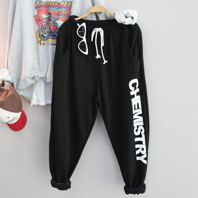 달콩 여성 빅사이즈 트레이닝팬츠 CHEMI레터링오버핏조거팬츠