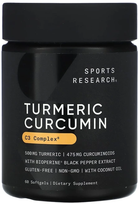 스포츠리서치 강황 커큐민 500mg 60정 터머릭 튜메릭 curcumin, 60캡슐, 1개 - 쿠팡