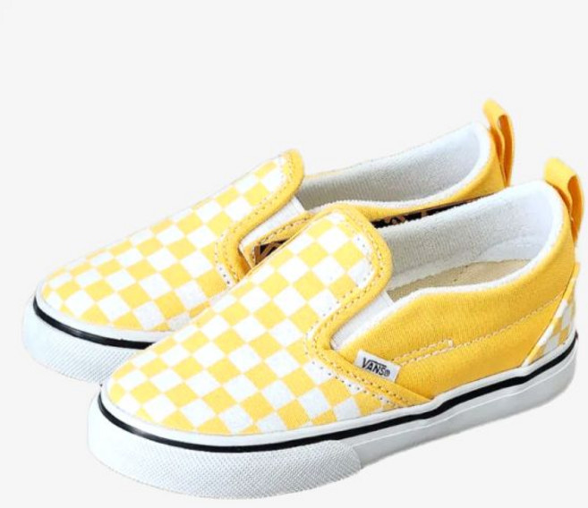 반스 슬립온 벨크로 컬러 띠어리 체커보드 바나나 크림 VN000D0TP1T