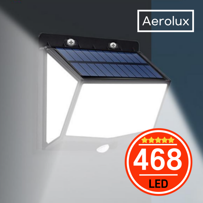 조명나라 468구 3면 태양열 자동충전 인체감지 센서등 벽등, 1개, 블랙