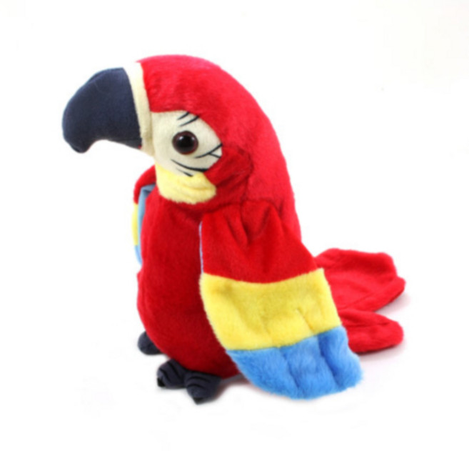 말하는 앵무새 인형 따라쟁이 앵무 말따라하는 장난감 목소리녹음인형, 빨강앵무새, 1개