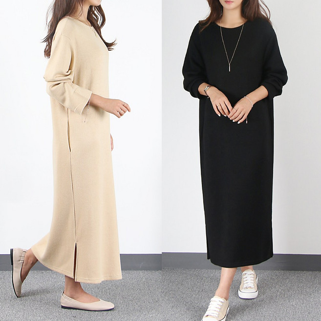 에이스하트 여성 오버핏 겨울 밀란 니트 롱원피스 빅사이즈 55~100