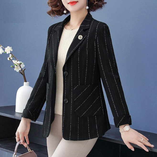 AOKADA 중년 여성 봄 슬림핏 정장 자켓 오피스룩