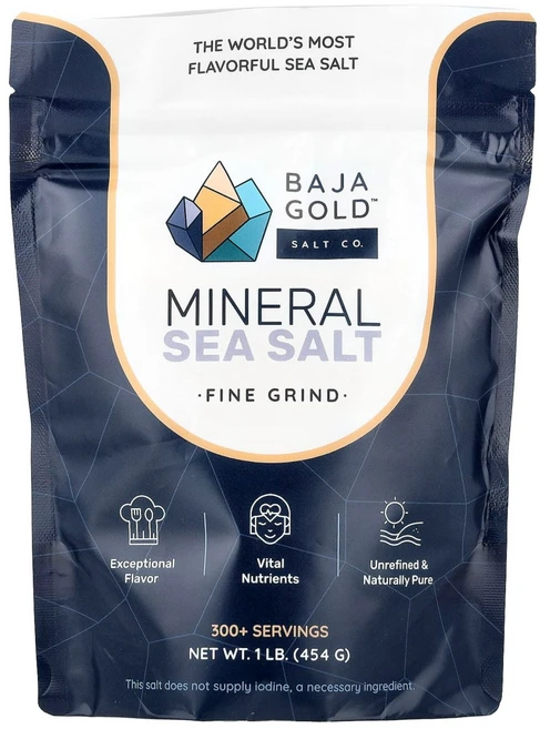 바하골드솔트컴퍼니 미네랄 바다 소금 고운 입자 454g AJA-19921, Baja Gold Salt Co., 미네랄 바다 소금, - 쿠팡