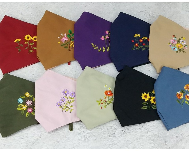 미네끄네 인싸만드는 마스크 꽃자수마스크 입체면마스크 고급포장 선물, 레드, 1개입, 1개