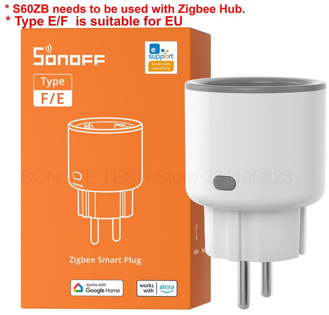4PCS SONOFF IPLUG 홈을 기능이 콘센트 있는 ZIGB 스마트 EU ALEXA 소켓은 에너지 모니터링 플러그 16A 지원 S60ZBTPF