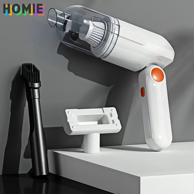 HOMIE 청소기 최신형 차량용청소기 흡입력좋은 무선핸디청소기, 하얀색