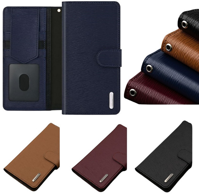 갤럭시 퀀텀2 케이스 SM-A826S 천연 소가죽 하클립트 몽그리 (다이어리 플립) 카드 지폐 수납 포켓 지갑