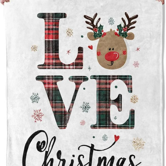 진저브레드 크리스마스 담요 부드럽고 아늑하며 가벼운 귀여운 진저브레드맨과 장식 디자인의