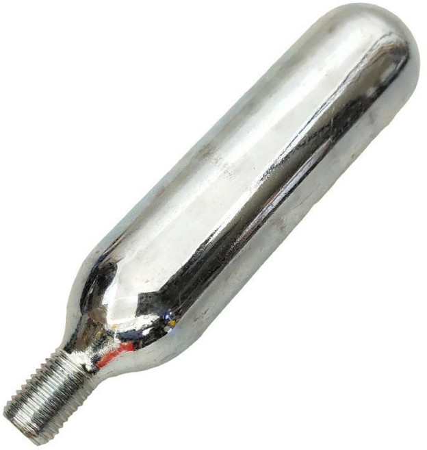 CO2 16g 小鋼瓶 台灣製造 帶牙鋼瓶 打氣筒用 補充氣瓶, 1個
