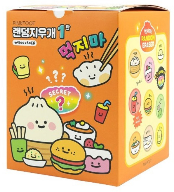 핑크풋 500 먹지마 랜덤지우개 1탄 60p, 랜덤발송, 1세트