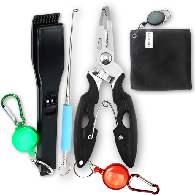 낭만픽 올인원 필수 낚시용품, 1세트, 블랙