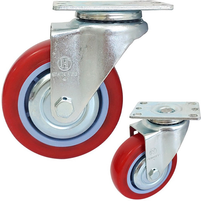 우레탄 100mm (4) 회전 바퀴 운반구 수레 핸드카트 운반 카트 구르마 대차 끌차