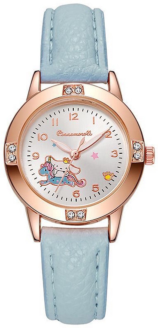 시나모롤 캐릭터 원형 큐빅 야광 다이얼 여성 가죽 쿼츠시계 선물 손목시계 +Integrated International Trade Co. Ltd 머리핀