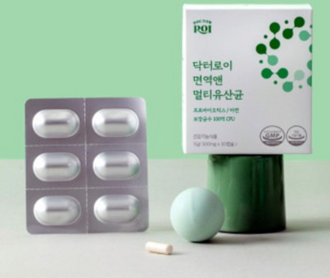 닥터로이 면역앤 멀티유산균 내과전문의가 만든 100억 CFU 멀티유산균 장유산균 김치유산균 1개월분, 1박스, 30정