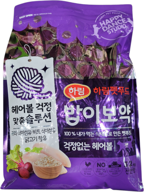 하림펫푸드 전연령 밥이보약 고양이사료, 헤어볼, 3.2kg, 1개