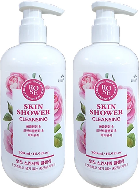 꽃을든남자 로즈 스킨샤워 클렌징 500ml, 2개 - 쿠팡