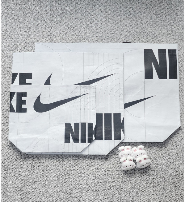 나이키 리유저블 쇼핑백 에코백 휴대용 장바구니 타포린 가방, 1개