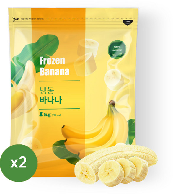 맥그로우앤마리 베트남 냉동 바나나 슬라이스, 1개, 2kg