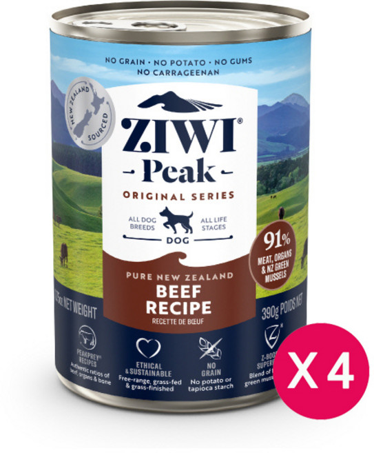 지위픽 전연령 독 주식캔, 소, 390g, 4개