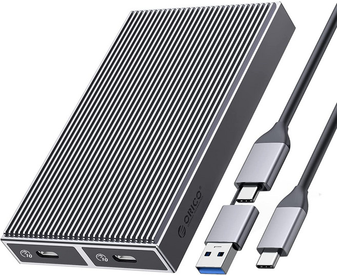 오리코 M.2 NVMe C타입 USB 3.2 Gen2 외장 SSD 알루미늄 케이스 BM2C3, 2Bay NVMe+NVMe, 1개