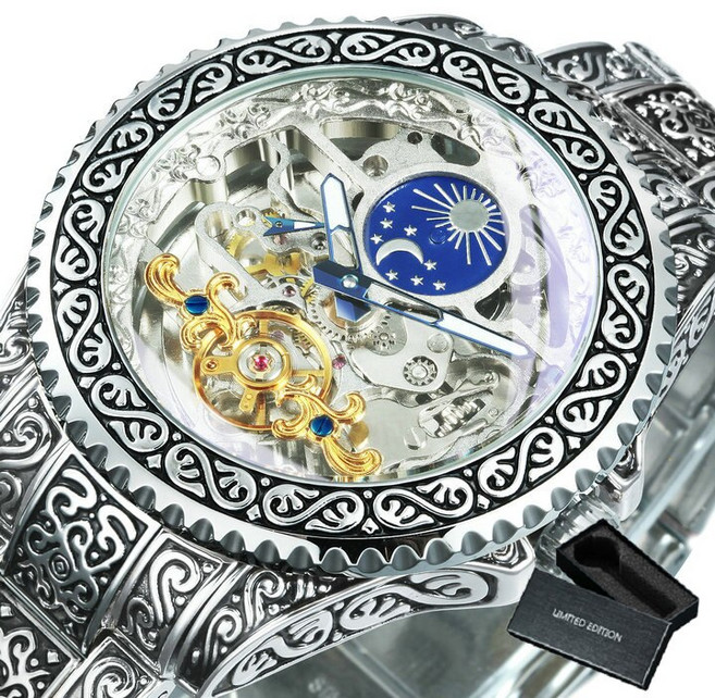 남자손목시계 남성시계 forsining automatic tourbillon watch for men 기계식 스켈레톤 남성용 시계 탑 브랜드 럭셔리 새겨진 빈티지 문 페이즈