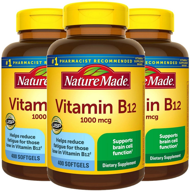 네이처메이드 비타민 B12 1000mg 400정 ( Nature made Vitamin B12 1000mcg 400 softgels), 3개