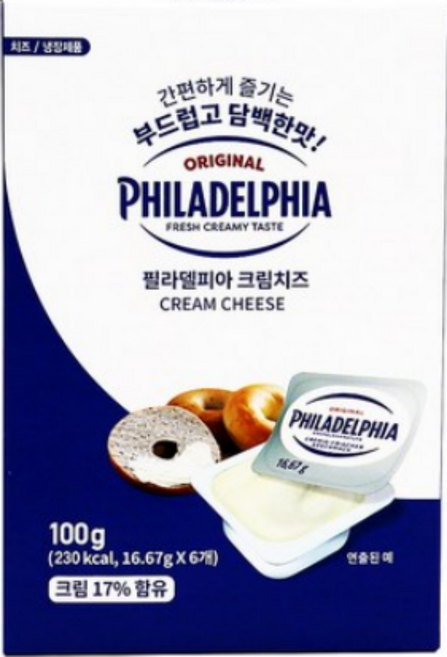 [S] 필라델피아 포션 크림치즈 100g, 6개