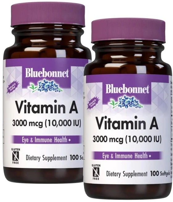 블루보넷 비타민A 10000IU 소프트젤 Bluebonnet Vitamin A, 100정, 2개 - 쿠팡