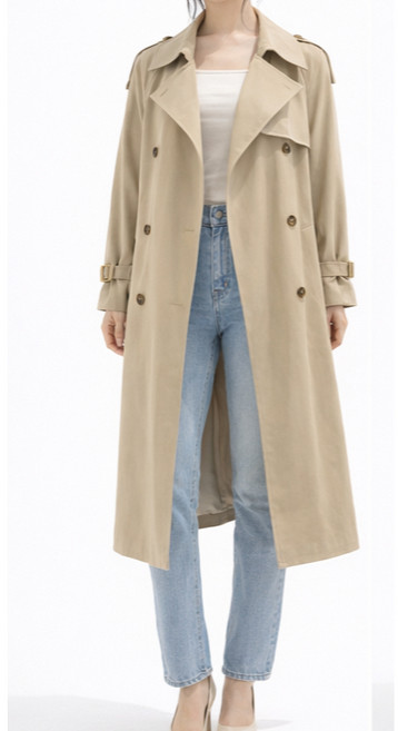 【睿依女裝RYI】經典中長版風衣 大翻領 袖口+腰部調節帶