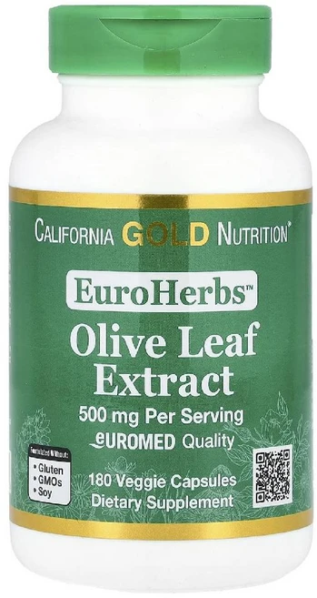 유로허브 올리브잎 추출물 EuroMed 품질 500mg 180캡슐, 1개, 180정 - 쿠팡