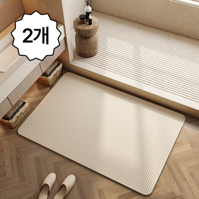 1+1 르코이 물기순삭 발매트 규조토 욕실매트 폭신폭신 세탁가능 논슬립 no.5, 2개, 5번타입