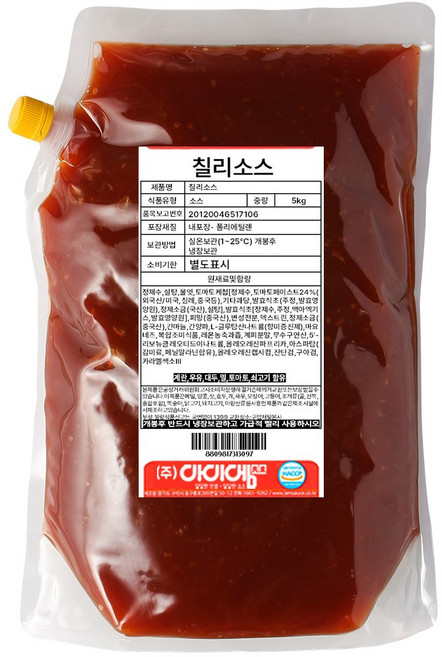 아이엠소스 칠리소스 새콤달콤매콤 한국식 대용량, 5kg, 1개