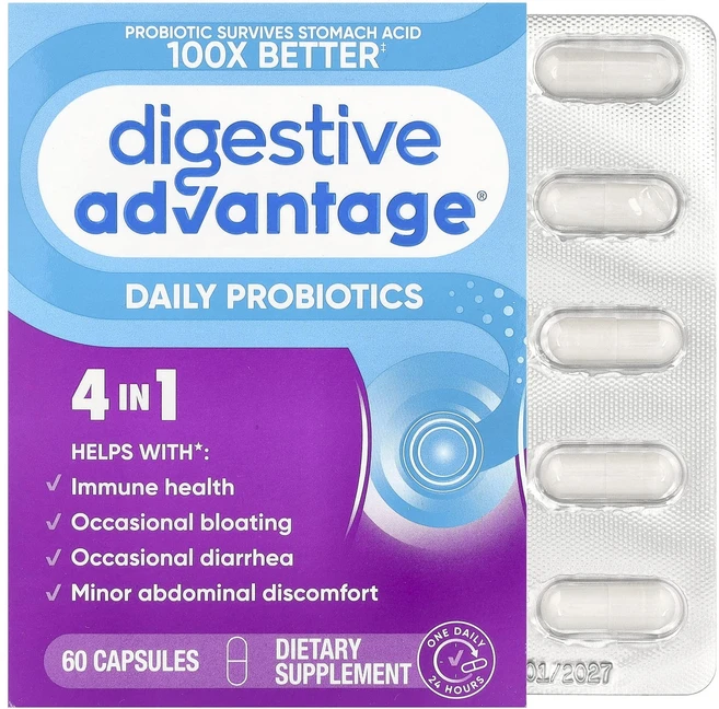 Schiff Digestive Advantage 데일리 프로바이오틱 캡슐 60정, SchiffDigestiveAdvantage데일리프로바, 1개 - 쿠팡