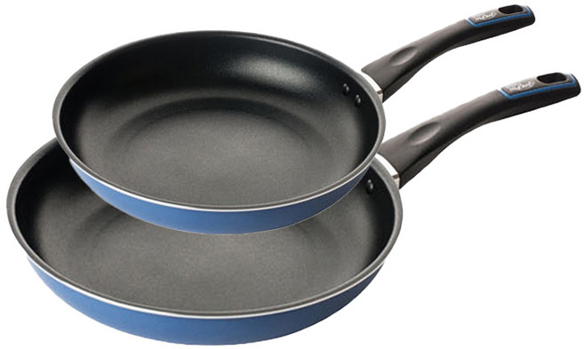 도루코 퓨어 라이트 애쉬블루 인덕션 IH 프라이팬 2종 세트, 프라이팬 24cm + 32cm, 1세트