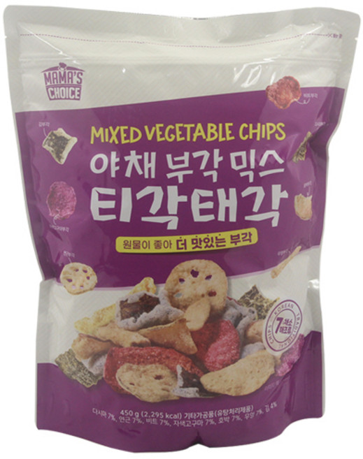 마마초이스 티각태각 야채부각 450g x 2개 학교 사무실 탕비실 간식 과자 티타임 디저트 캠핑 파티