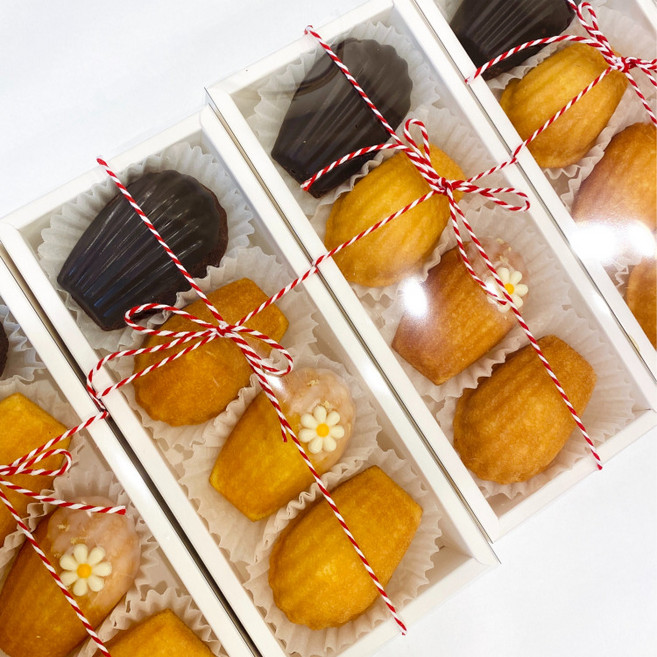 이지쿠키 수제마들렌 선물세트 플레인 레몬 초코, 1세트, 130g