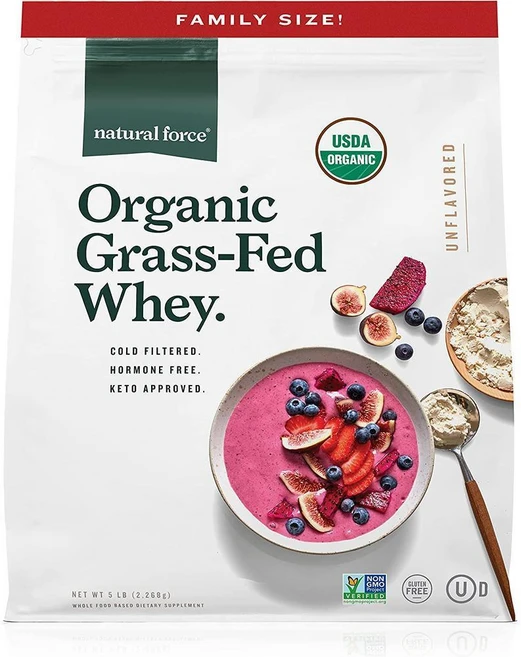 내추럴 포스 그래스페드 웨이 프로틴 무맛 분리유청단백질, 1개, 2.26kg - 쿠팡