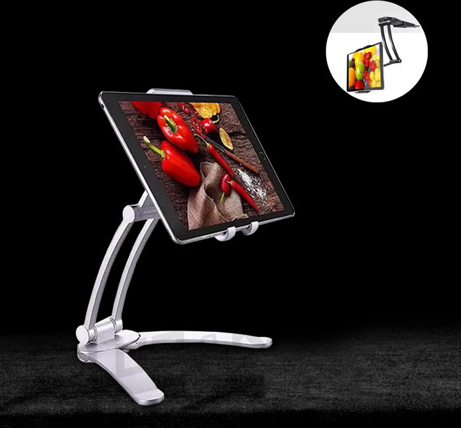 휴대용 태블릿 모니터 거치대 스탠드 받침대 제우스랩 모니터 아이패드 갤럭시탭 접이식 거치대, 블랙, 1개
