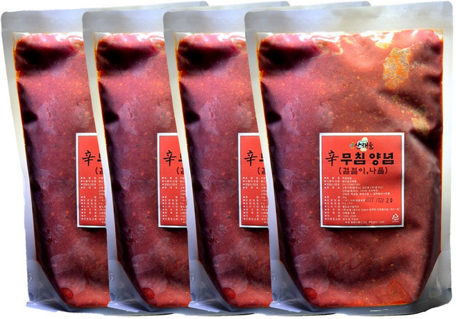 봄동 겉절이소스 김치 김장 야채 양념 2kg 업소용 대용량 사부의 소스, 4개