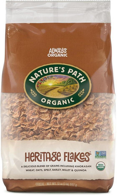 Nature's Path 시리얼 헤리티지 플레이크 유기농 375.6g(13.5온스), 907g, 1개