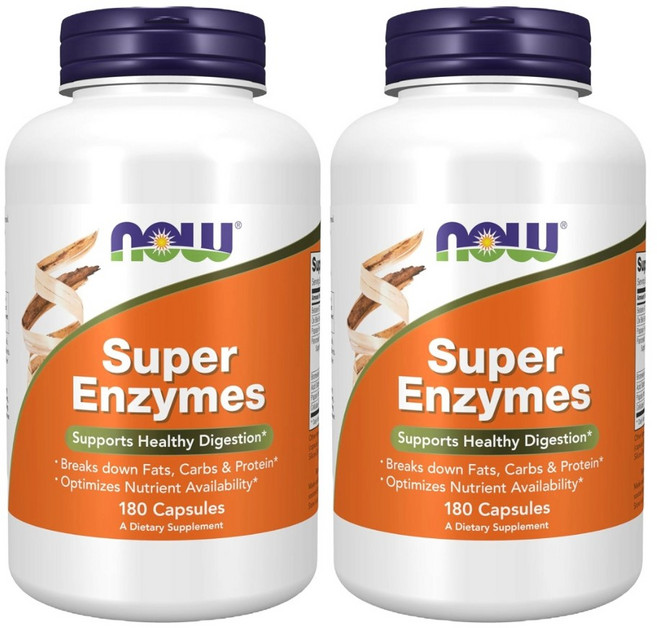 나우푸드 고약사 슈퍼 엔자임 소화 효소 180캡슐 x 2개