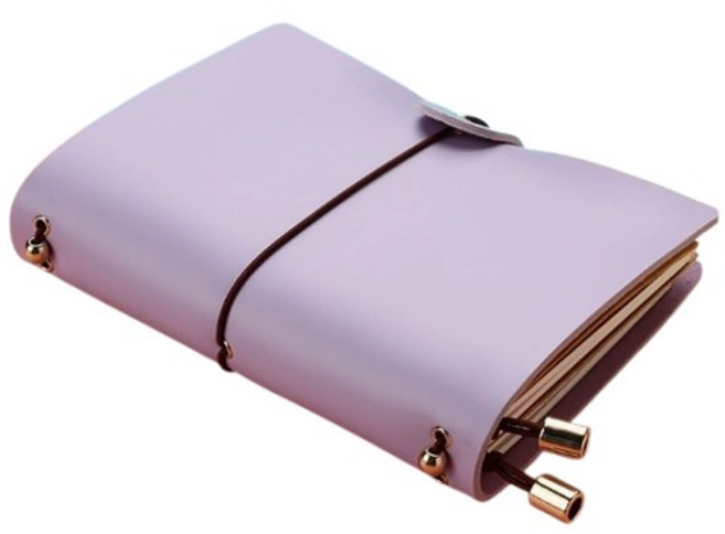 키밍 가죽 노트 다이어리 일기장 수첩 줄노트 무지 체크노트, 퍼플