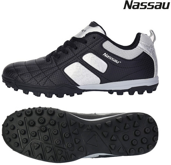 낫소(NASSAU) 풋살화 피보 PIVO KJ1 블랙 잔뽕 인조잔디 풋살 축구화 족구화