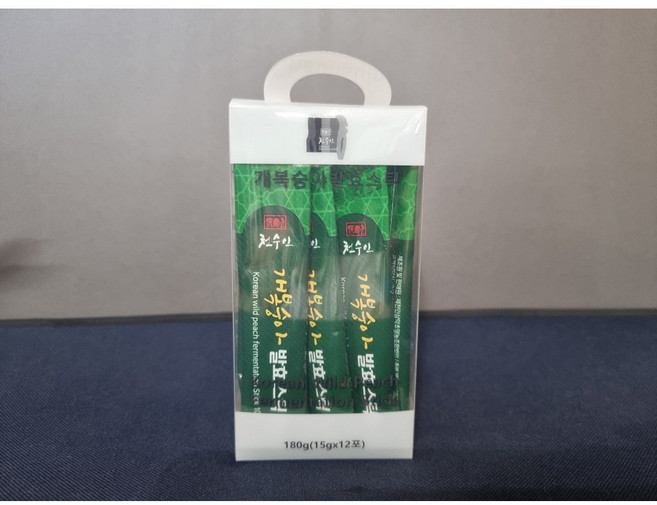 [휴대용] 대용량 15g x 12포 개복숭아 기침 가래 기관지에 탁월 발효효소 엑기스, 1개, 180g