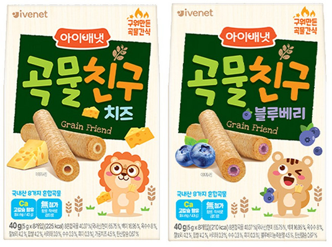 아이배냇 곡물친구 블루베리 5개 + 치즈 5개, 40g