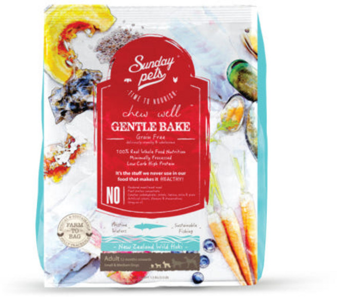 선데이펫 어덜트 젠틀베이크 그레인프리 소고기 강아지 사료, 닭고기+호키, 1.3kg, 1개