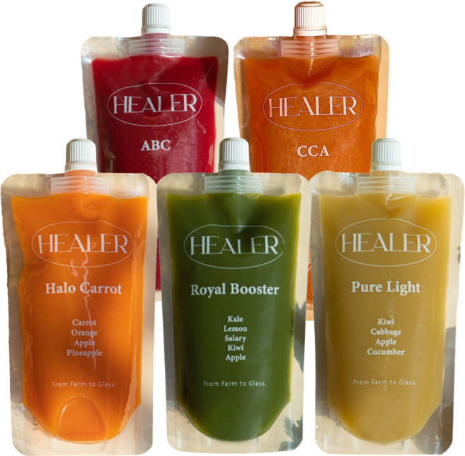 힐러주스 - 클렌즈주스 5종 20팩(4주분량) 케일 셀러리 키위 당근 비트 ABC CCA 착즙주스 디톡스, 40개, 200ml