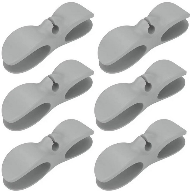 에어프라이어 커피머신용 케이블 코드정리 6개 와인더 클립홀더, 6Pcs Grey, 1세트