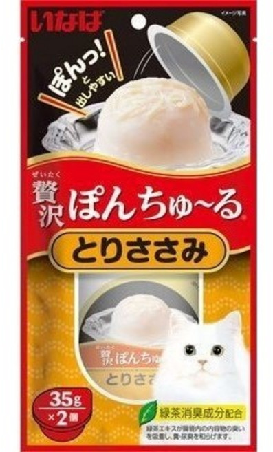 【新品】ciao 啾嚕 肉泥杯 INABA 啾嚕豪華果凍杯35gx2個 貓咪 副食【貓多多寵物小舖], 雞肉口味, 70g, 1包